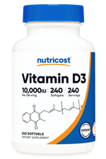 Nutricost Vitamin D3 10,000 IU, 240 Softgel.Abd Menşei.42.