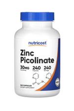Nutricost, Zinc Picolinate, 30 mg, 240 Capsul. Usa 38.
