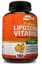 NutriFlair Liposomal Vitamin C 1700mg, 180 Capsul - High Absorption, Fat Soluble VIT C, Antioxidant, Higher Bioavailability Immune System Support & Collagen Booster.