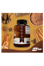 NutriFlair Organic Ceylon Cinnamon (100% Certified Organic Ceylon Cinnamon) 1200mg per Serving, 180 Capsul.USA.