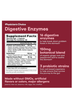 Physician's CHOICE Digestive Enzymes - Multi Enzymes, Organic Prebiotics  Gut Health - Meal Time Discomfort Relief  Bloating - Dual Action Approach - 60 Capsul.43.