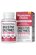 Physician's CHOICE Digestive Enzymes - Multi Enzymes, Organic Prebiotics  Gut Health - Meal Time Discomfort Relief  Bloating - Dual Action Approach - 60 Capsul.43.