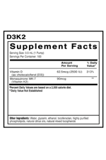 Quicksilver Scientific Nanoemulsified - Emulsified 50ML Vitamin D3 + K2 MK7 Liposomal for Heart, Bone Health + Immune Support - Bioactive 2500IU for Enhanced Absorption.