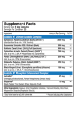 SNS Anabolic XT Hardcore Natural Anabolic 180 Capsul. Made ın Usa 3883