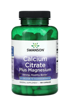 Swanson Calcium Citrate (Özelsporcugıdaları) Plus Magnesium, 150 Capsul.Usa.25.