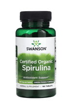 Swanson Certified Organic Spirulina 500mg 180 Tablet.30.