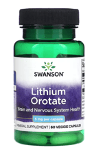 Swanson Lithium Orotate,(Özelsporcugıdaları) 5mg X 60 Veggie Capsul.Usa Menşei. 34.