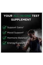 TESTPLUS+ Test Support for Men 60 Capsul- High Strength Tonkat Ali, Fadogia Agrestis,Turkestanica Tribulus -Natural Performance, Energy  Muscle Growth Formula.
