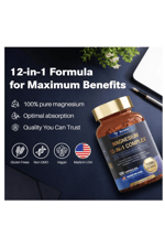 Totaria Healt Magnesium Complex 700mg 12 in 1  Glycinate Citrate Malate Oxide Taurate Aspartate Orotate  Vegan 120 Capsules.Abd Menşei.52.