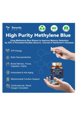 Totaria Healt Methylene Blue 120 Capsul 13 in 1 Upgrade Patented Brain Formula with Vitamin C Ester, Bacopa, Phosphatidylserine, Omega-3 Fatty Acids - Memory, Focus, Clarity, Cognitive.