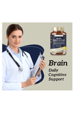 Totaria Healt  Neuro Memory Focus 120 Capsul Brain Health Daily Brain Nootropic Cognitive with L-Tyrosine, Bacopa Monnieri, Ginkgo Biloba, Alpha GPC.
