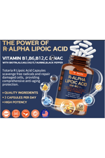 Totaria Healt R Alpha Lipoic Acid 600mg with NAC - ALA  Antioxidant  Neuropathy, Nerve Health, Cell Energy, Anti-Aging, Vegan 120 Capsul.58.