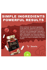 Totaria Healt  Red Yeast Rice 2000mg with CoQ10 120 Capsul Citrinin Free Extract Red Yeast Rice CoQ10 100 Plus Citrus Bergamot - Cholesterol Lowering.