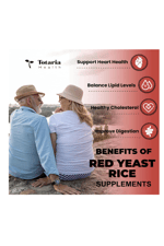 Totaria Healt  Red Yeast Rice 2000mg with CoQ10 120 Capsul Citrinin Free Extract Red Yeast Rice CoQ10 100 Plus Citrus Bergamot - Cholesterol Lowering.