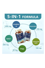 Totaria Healt Urolithin A  1000mg with NAD+,CoQ10,Resveratrol,PQQ for Men Women 120 Softgels.Made ın Usa.4054