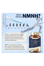 TOTARİA NMNH NMN Niacinamide  Quercetin, Trans-Resveratrol, Support NAD+, Skin Cell Health*, Anti-Aging & Energy, 120 Capsul.50.