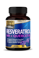 VEGATOT  High Strength Resveratrol  NAD 11,500MG with Quercetin Healthy Aging Immune Brain Boost Joint  90 Capsul.Usa Amazon Best Seller 43.