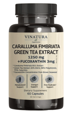 VINATURA Caralluma Fimbriata, EGCG 45% Extract 1250mg + Fucoxanthin *USA Made & Tested* for Immune Support, Energy and Mental Focus - 60 Capsules.52.