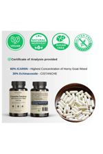 VINATURA Cistanche with Horny Goat Weed  TongkatAlı 1250mg   Energy, Strength Cognitive  60 Capsules.Abd Menşei.53.
