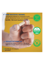 VINATURA HMB 3000mg and Vitamin D3 Muscle Growth  Recovery - Vitamin D3 (1600 IU) - 120 Capsules.Usa Menşei.