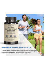 VINATURA Organic SEA MOSS  Blue Vervain - with Black Seed Oil, KSM 66 - Ginger, Burdock Root - 1250mg 60 Capsul. Made ın Usa.53.