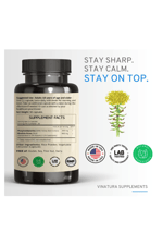 VINATURA PhosphatidylSerine 300mg - with Rhodiola Rosea, 90 Capsules 45 Servings.Made ın Usa