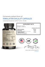 VINATURA Shilajit Pure Himalayan Korean Red Panax Ginseng,L-Arginine Beet Root 1500mg 60 Caps.Usa Menşei.4152