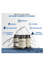 VINATURA Shilajit Pure Himalayan Korean Red Panax Ginseng,L-Arginine Beet Root 1500mg 60 Caps.Usa Menşei.4152