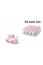 50 Adet Mini Araba Figürü Pembe Kız Bebek Hediyelik Nikah Şekeri Süs