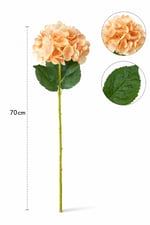 70 cm Premium Yapay Ortanca Çiçek Turuncu – Gerçekçi Dekoratif Ortanca Dalı