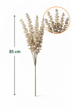 85 cm Yapay Pastel Retro Gri Okaliptus Demeti – 5 Dallı Uzun Dekoratif Okaliptus Dalı