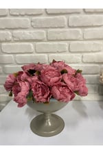 Dekoratif Ekru Metal Ayaklı Saksı 27 cm