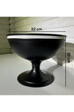 Dekoratif Siyah Metal Ayaklı Saksı 22 cm