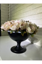 Dekoratif Siyah Metal Ayaklı Saksı 27 cm