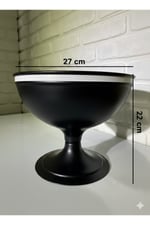 Dekoratif Siyah Metal Ayaklı Saksı 27 cm