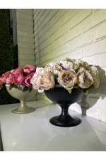 Dekoratif Siyah Metal Ayaklı Saksı 27 cm
