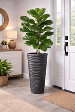 Kumsal Yer Vazosu Saksı Antrasit 60 cm İç Hazneli 5.5 Litre Büyük Boy Dekoratif Saksı