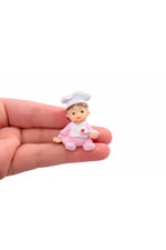 Mini Aşçı Bebek Figürü 50 Adet Set Pembe – Kız Bebek Hediyelik, Mevlit Süsü, Baby Shower Dekor