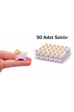 Mini Koyun Figürü 50 Adet Set Pembe – Kız Bebek Hediyelik, Mevlit Süsü, Doğum Organizasyon Dekor