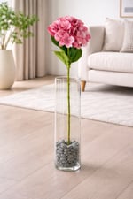 Premium 70 cm Yapay Ortanca Çiçek Dalı Pembe – Gerçekçi Görünümlü Dekoratif Ortanca Çiçeği