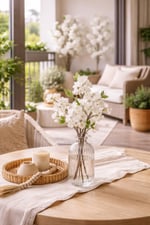 Premium 90 cm Beyaz Kiraz Çiçeği Yapay Dal – Gerçekçi Sakura Çiçeği Dekoratif Dal