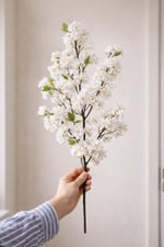 Premium 90 cm Beyaz Kiraz Çiçeği Yapay Dal – Gerçekçi Sakura Çiçeği Dekoratif Dal