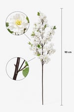 Premium 90 cm Beyaz Kiraz Çiçeği Yapay Dal – Gerçekçi Sakura Çiçeği Dekoratif Dal
