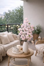 Premium 90 cm Pembe Kiraz Çiçeği Yapay Dal – Gerçekçi Dekoratif Sakura Çiçeği Dalı