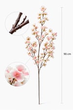 Premium Beyaz Pembe Bahar Dalı 90 cm – Yapay Sakura / Kiraz Çiçeği Dalı
