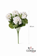 Premium Beyaz Sardunya Demeti 40 cm – Gerçekçi Yapay Sardunya Çiçeği Dekoratif Buket