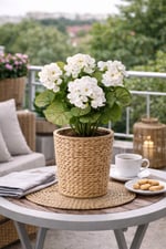 Premium Beyaz Sardunya Demeti 40 cm – Gerçekçi Yapay Sardunya Çiçeği Dekoratif Buket