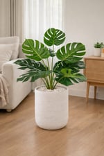 Premium Monstera Yapay Bitki 70 cm – Gerçek Görünümlü Yeşil Salon Çiçeği, Yapraklı Bit