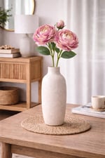 Premium Pembe Şakayık Yapay Çiçek 70 cm – 2 Çiçekli 1 Tomurcuklu Dekoratif Dal,