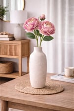 Premium Pembe Şakayık Yapay Çiçek 70 cm – 2 Çiçekli 1 Tomurcuklu Dekoratif Dal,